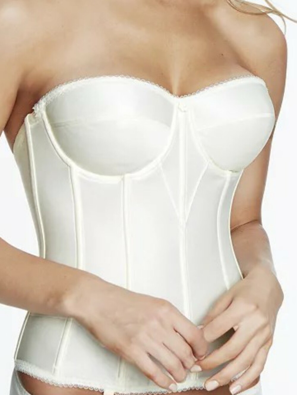 Dominique Strapless Longline Bustier in Ivory
